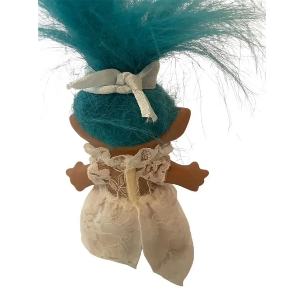 Treasure Troll Doll Turquoise Hair And Gem diamond Jewel Belly Button Vintage